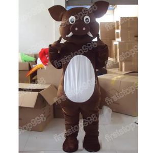 Halloween Wild Pig Mascot Costume Cartoon Anime Tema Personagem unissex Adultos Tamanho Publicidade Props Festa de natal Faculdade de roupa ao ar livre Terno