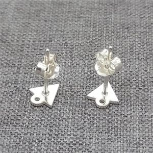 Stud Earrings 8prs Of 925 Sterling Silver Triangle Earring Posts W/ Back 0.8mm Ring Hole