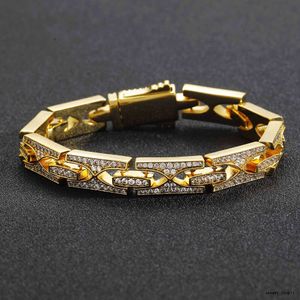 Hip Hop Küba Bağlantısı Brass10mm18k Altın Kaplama Bilezik Özel Mücevher Bilezik Erkekler Moda Takı Bilezikler Bangles