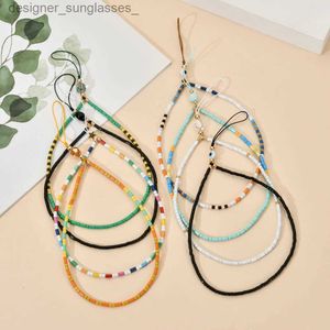 Anhänger Halsketten ZMZY Niedliche Evil Eye Perlen Lanyard Str Cord Bunte DIY Kette für Anti-verlorene Telefonkette Männer Frauen Geschenk Schmuck Schlüsselbund KeycordL231218