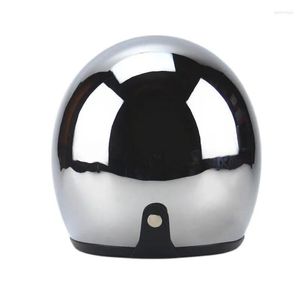 헬멧 오토바이 헬멧 브랜드 Moto Mirror Sliver 헬멧 Chrome Casco Capacete 3/4 오픈 페이스 빈티지 모토 크로스 S XXL