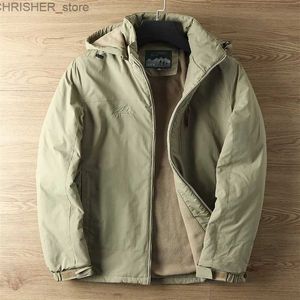 Tactical Jackets 5XL Winter Autumn US Men's Sports Outdoor Casual Velvet Jacket Camping Hiking Tactical Hunting Fishing Function Cargo JacketL231218