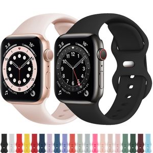 Cinturino sportivo in silicone morbido per cinturini Apple Watch 38mm 40mm 41mm 42mm 44mm 45mm 49mm Sostituzione per iWatch Ultra Ultra2 9 8 SE Series 7 6 5 4 3 2 1 Sport Edition