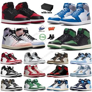 2024 Jumpman 1s Basketball Shoes 1 Men Women With Box Golf Olive Panda Royal Reimagined Fierce Pink Satin Bred Jodas Trainers Designer Sports Sneakers Outdoor