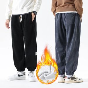 Mens Pants HIQOR Brand Clothing Warm Thicken Casual Winter Fleece Jogger for Brushed Man Streetwear 231218