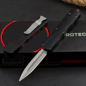 Micro-DI Combat Auto Knife 3.03" Damascus Blade T6-Aluminum Handles Outdoor Camping Hunting Tactical Automatic Pocket Knives EDC Tools