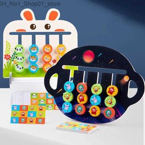 Sorting Nesting Stacking toys Montessori Learning Toys Slide Puzzle Color Shape Matching Logic Game Preschool Educational Wooden for Kids Boys Girl Q231218