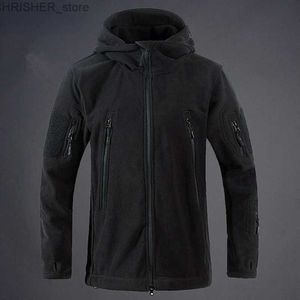 Taktiska jackor Vintermän jacka kappa militär stil taktisk amerikansk armé mäns huva fleece varmt utkläder softshell termisk jackal231218