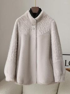 Women's Fur Haining Mink Fleece Coat Short Middle Aged And Elderly Mom's Clothing Gold Fashionable Female