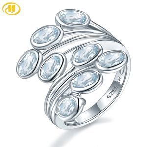 Fedi nuziali Fede nuziale acquamarina naturale Argento sterling 925 2 carati Pietra preziosa genuina Azzurro Gioielli eleganti Regali di Natale 231218