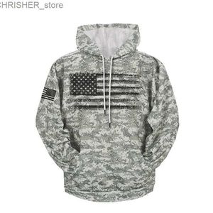 Taktiska jackor American Flag Camouflage hoodie män kläder 3d USA patriotiska tryckt nya i hoodies kvinnor harajuku mode y2k pocket pulloverl231218