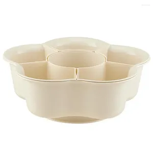 Plates Rotating Kitchen Tray 360° Rotatable Pot Preparation With 6/9 Compartments Drainage Bottom Plastic