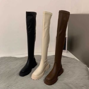 Length Boots Children's Knee Autumn Winter Skinny Knight Black Long Martin Boots