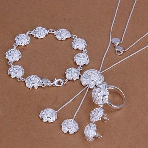 Sets High grade 925 sterling silver Rose Set jewelry set DFMSS271 brand new Factory direct sale 925 silver necklace bracelet earring ri