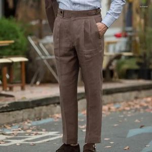 Męskie garnitury mężczyźni 2023 Wiosna lato moda solidne kolory spodnie luźne proste spodnie męskie biuro biznesowe i271