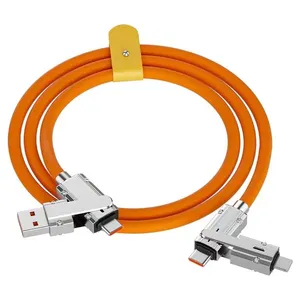 USB to type c cable للهاتف 14 13 12 11 Pro 4in1 Micro USB C إلى C كابل شحن لـ Huawei Samsung