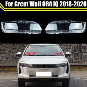 フロントカー保護ヘッドライトガラスカバーシェルシェルオートウォールオラIQ 2018 2019 2020用透明なライトハウジングランプ