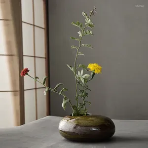 Vasen, glasiert, japanisches schwarzes Porzellan, antike Keramikvase, Zen-Kunst, Blumentopf, Wohnzimmer, Schlafzimmer, Desktop-Dekoration, Heimdekoration