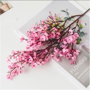 Cherry Blossoms Artificial Flowers Baby's Breath Gypsophila Fake Flowers Diy Wedding Home Vase Decoration Faux Flowers Branch