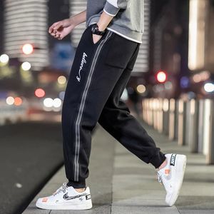 Calças masculinas primavera outono preto verde moda joggers casual sweatpants faixa calças de suor dos homens 231218