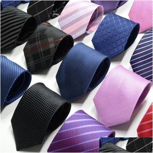 Krawaty szyi krawaty 67 Style męskie stałe kolor Stripe kwiat kwiatowy 8cm jacquard krawat akcesoria codziennie noszenie kravat przyjęcie weselne g dhlmi