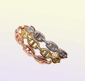 S925 Argento classico per le donne Lettera rotonda semplice gioielli braccialetto Set Francia qualità oro rosa dorato Bracciali di qualità superiore5171212