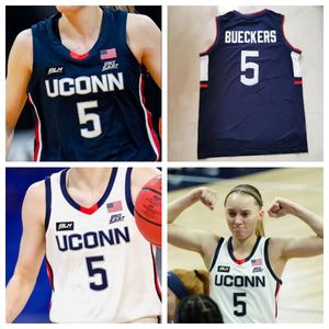 Personalizado Homens Juventude NOVOS Huskies Camisas de Basquete NCAA Connecticut Uconn Reminiscência # 5 Paige Bueckers College Jersey Personalizado Qualquer Nome