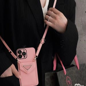 Designers Crossbody Phone Cases for iPhone 15 14 13 12 11 Pro Max Letter Mobile Back Cover With Lanyard Fashion Handbag Case Card Holder Pocket G2312182PE-3