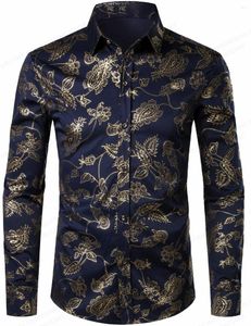 Men's Casual Shirts Fashion Cuba Blue Red Rose Hawaiian Shirt Floral 3d Printed Men Beach Blouse Lapel Clothing