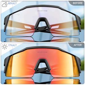 Sonnenbrille Kvoe Red Photochromic Cycling Sonnenbrillen für Herren Blue Photochromism Glasses Cycl Mountain New Bicycle Goggles Eyewear SportsL231218