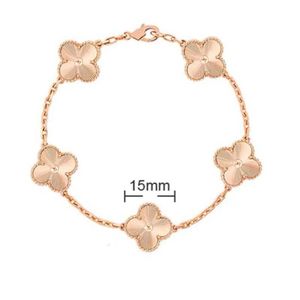 Van 4/quatro folhas van trevo charme 6 cores pulseiras pulseira corrente 18k ouro ágata concha madrepérola para mulheres menina casamento atacado Edz2