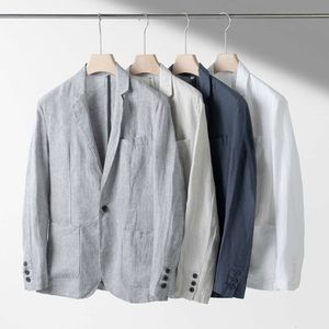 New Linen Suit Men's Loose Casual Coat Large One Button Suit Men's Factory One Piece Shipping 058