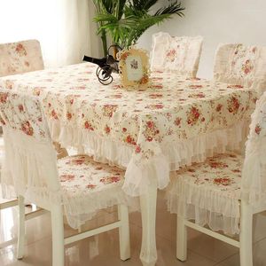 Toalha de mesa multi-estilo retro pastoral com renda algodão estilo europeu retangular jantar toalhas capa decoração de casa