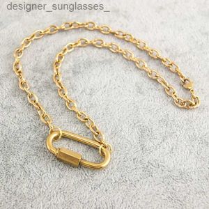 Hänge halsband kvinnor halsband tung kabel kedja rostfritt stål karabiner sn krok charm klättring spänne pendell lås chokerl231218