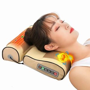 Massageando travesseiros de pescoço aquecimento infravermelho pescoço ombro costas corpo travesseiro de massagem elétrica shiatsu dispositivo massageador cervical saudável massageador relaxamento 231218