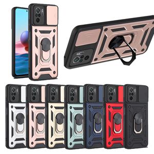 Armor Shockproof Kickstand Cell Phone Cases For Redmi Note 9 9T 10 11 12 Pro Xiaomi 12X 12T 13 Sliding Camera Cover Designer Magnetic Phone Case Shell