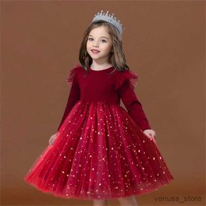 女の子のドレス秋の女の子のドレスベビーガールガールクリスマススパンコール服子供長袖服プリンセスチュチュキッズドレス女の子のためのドレス