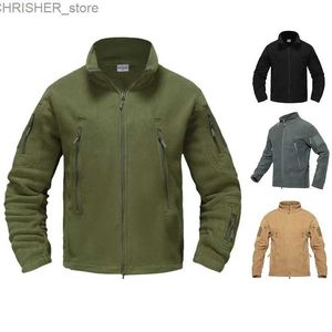 Taktische Jacken 2023 männer Taktische Stehkragen Fleece Jacke Outdoor Wärmedämmung Military Fan Zipper JackeL231218