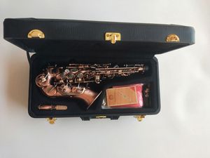 Professional soprano playing children's saxophone bend Antique Copper S-992 Sax B-Flat musical instruments Free shipping