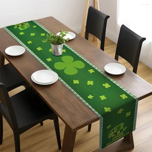 Table Cloth St. Patricks Day Green Runner Lucky Clover Happy Patrick Home Decorations Nice Gifts 33x183cm Tablecloth