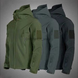 Giacche tattiche Giacca militare in pelle di squalo Soft Shell Uomo Giacca tattica antivento impermeabile da uomo Giacche da combattimento militare Cappotto bomber con cappuccio da uomoL23118