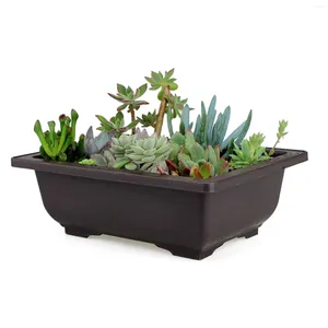 Decorative Flowers Plastic Bonsai Pot Imitation Purple Sand Flower Basket For Succulents Cactus Antique Pots Garden Decoration