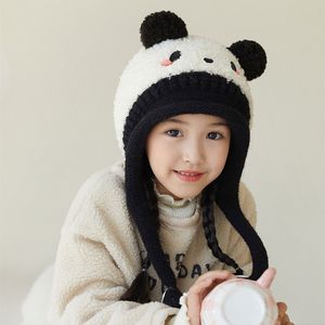 M700かわいい漫画動物の赤ちゃんの帽子冬の柔らかい昼寝内側の肥厚暖かい子供耳保護ビーニーキャップキッズボーイズ女の子ウールニット帽子