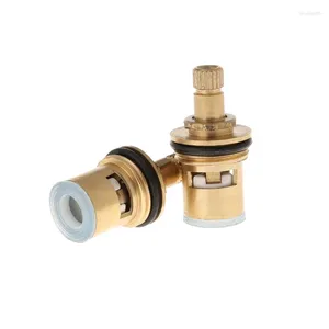 Kitchen Faucets 1/2" Replacement Brass Ceramic Disc Tap For Valve Quarter Turn Cartridges Gland Insert 20 Teeth Bathroom Faucet Accessory