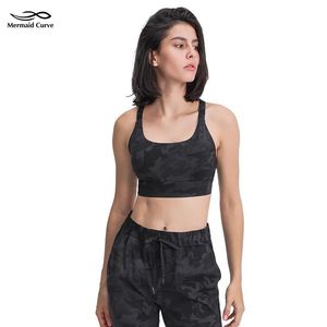 BRAS sjöjungfru Curve Strap Threerow Justerbar sportbh Cross Hollow Fitness Underwear Women Autumn Winter Yoga Top Tank