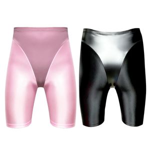 Ställ in Xckny Pu Glossy Materia Stitching 3XL Satin Smooth Opaque Pantyhose Sexiga tights Silk Slim High Maisted Sports Swim Pants