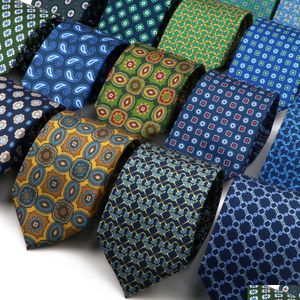 Neck Ties Neck Ties High Quality Soft Silk 51Colors Fashion 75Cm Geometric Pattern Necktie For Men Wedding Business Meeting Suit Grava Dhmna