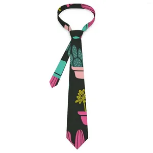 Галстуки-бабочки Забавный галстук кактус с принтом кактусов и растений на шею, кавайный воротник для унисекс, для взрослых, свадебный галстук, аксессуары