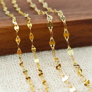 Chokers MUZHI Fine Jewelry Real 18K Gold Necklace Simple Tile Chain Pure AU750 Fashion Pendant Tclavicle Chain Gift for Women 231218