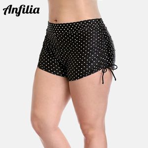 Sätt anfilia kvinnor hög midja simningstammar damer plus storlek bikini botten polka dot badkläder trosor tankini simning shorts